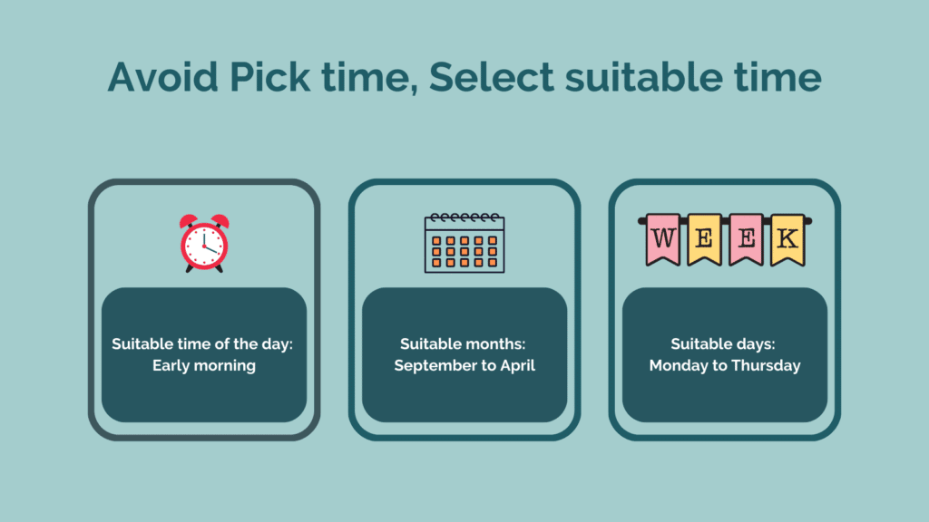 An infographic on selecting a suitable time for moving