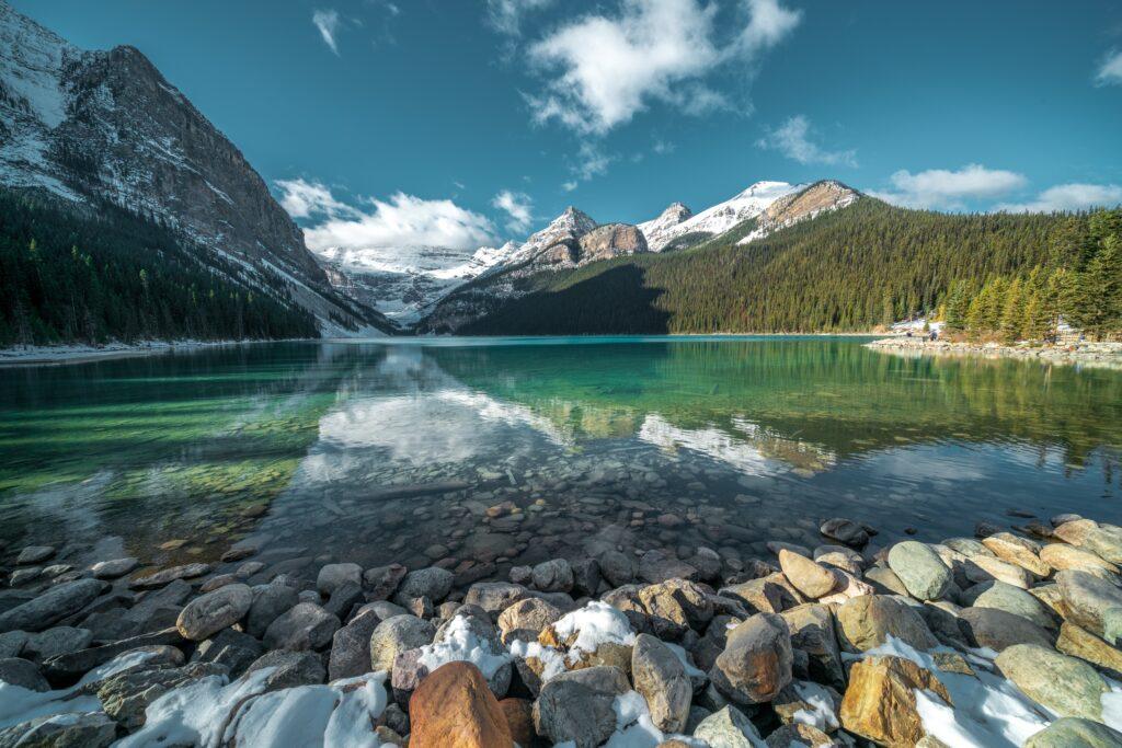 beautiful lake and mountain view