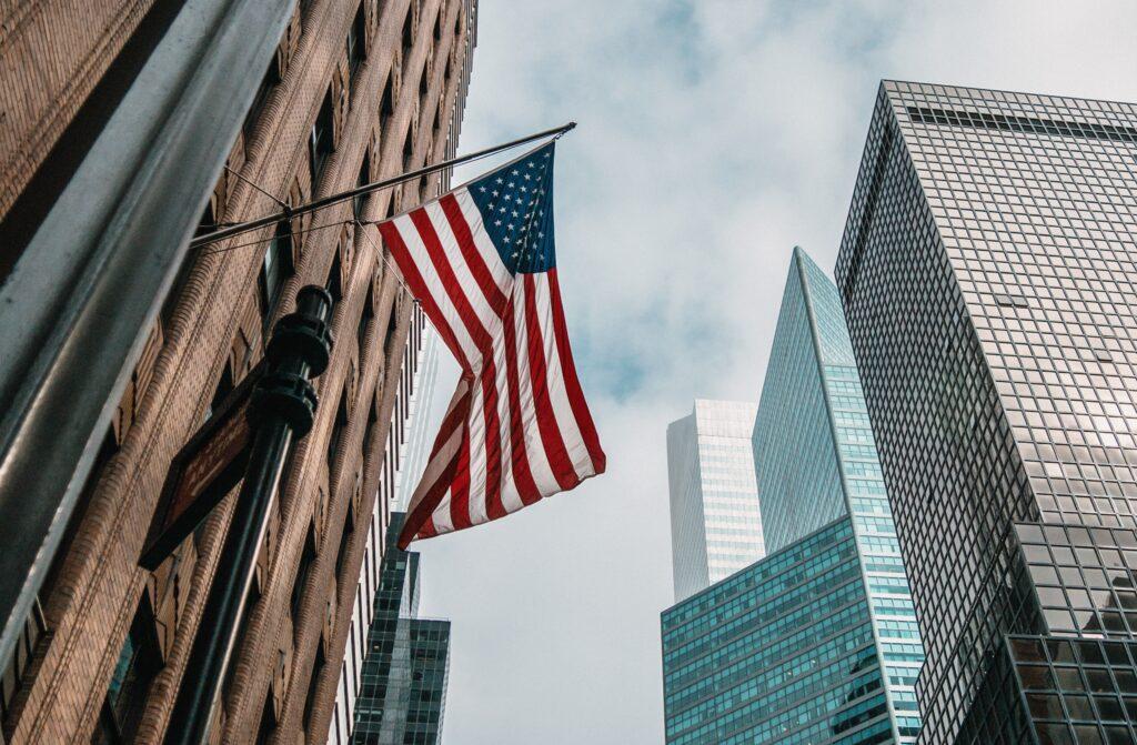 us flag in the city when moving from canada to texas